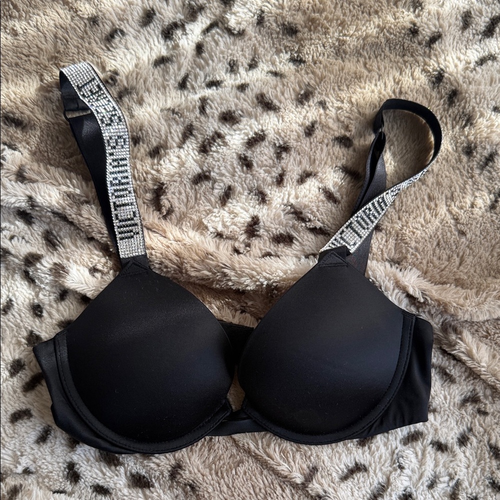 Victoria's Secret Black Bra with Embellished Straps